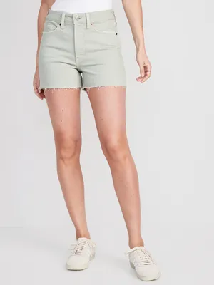 High-Waisted OG Straight Pop-Color Jean Cut-Off Shorts -- 3-inch inseam