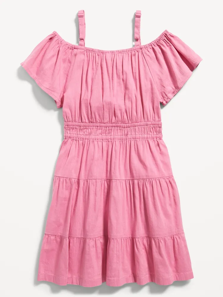 Off-The-Shoulder Tiered Swing Dress for Girls