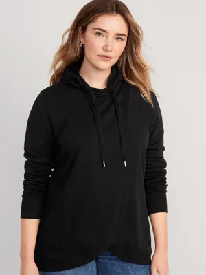 Maternity Cross-Front Nursing Pullover Hoodie