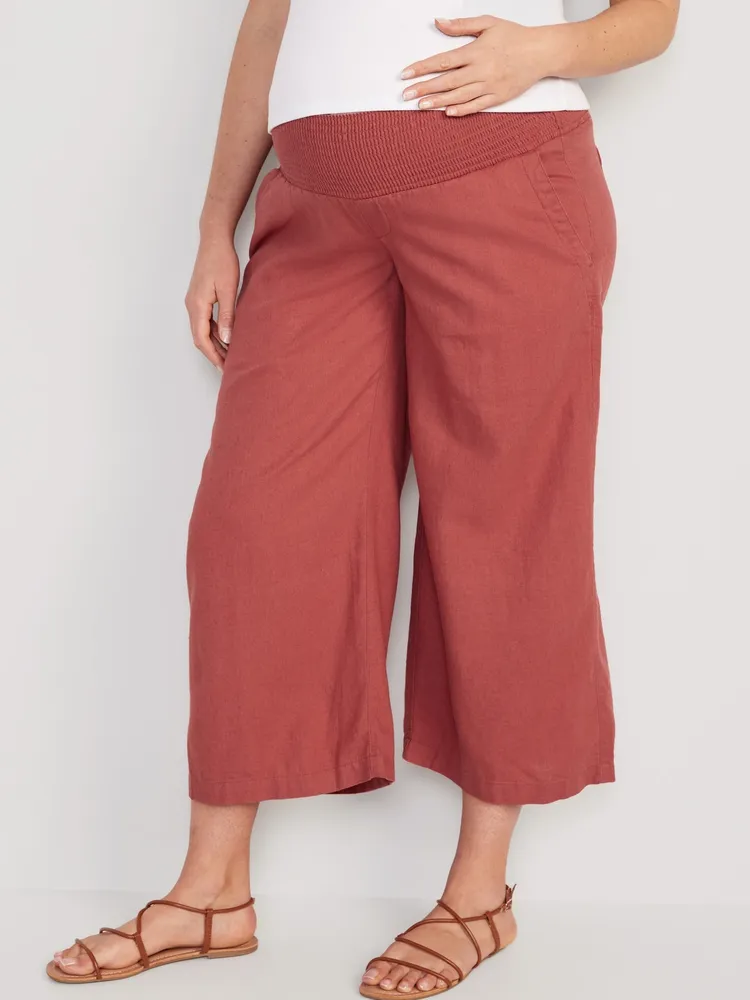 Old Navy - High-Waisted Pull-On Pixie Wide-Leg Pants for Women pink