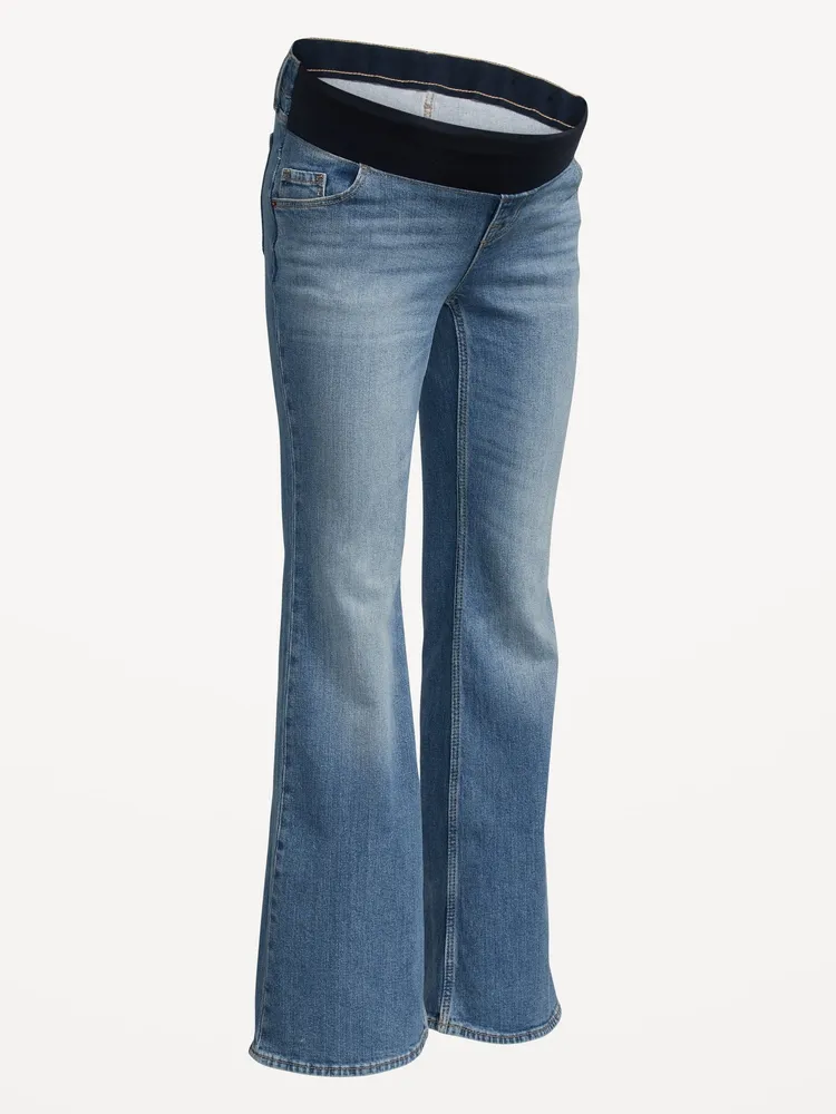 Maternity Front-Low Panel Flare Jeans