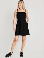 Old Navy Fit & Flare Tie-Strap Linen-Blend Mini Dress for Women