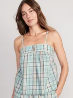 Striped Smocked Pajama Cami Swing Top