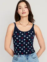 Matching Print Crop Tank Top