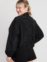 Lightweight Cropped Nylon Jacket for Women