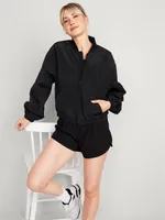 Lightweight Cropped Nylon Jacket for Women