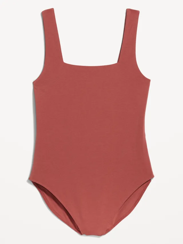 Maren Sculpt Square Neck Bodysuit Red