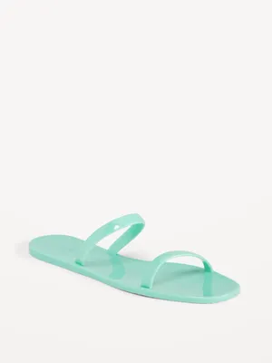Shiny-Jelly Slide Sandals for Women