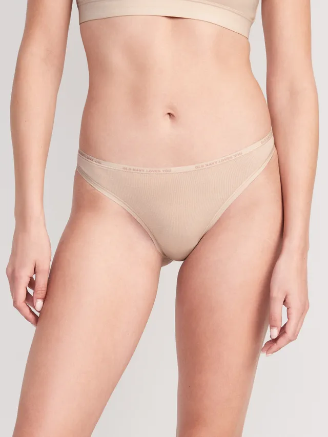 Low-Rise Soft-Knit No-Show Thong Underwear