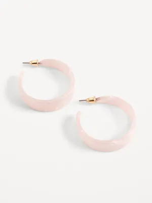 Gold-Plated Acetate Hoop Earrings for Women