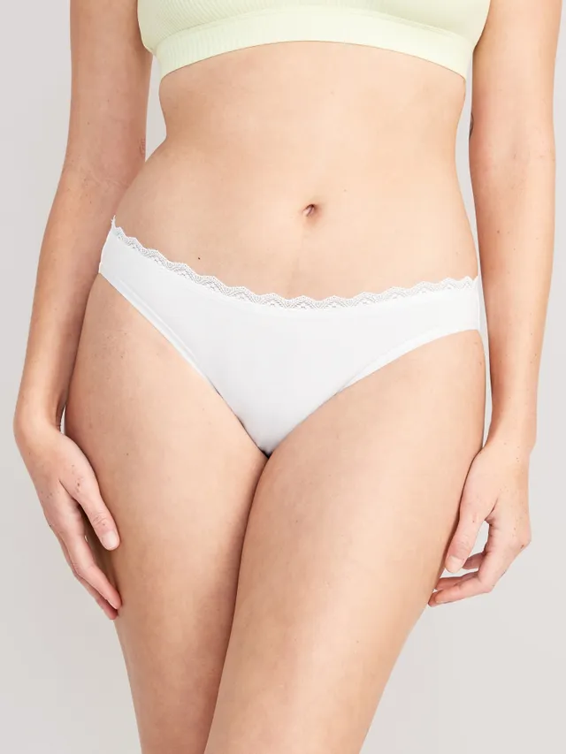 Cotton and Lace Trim Cheeky Panty