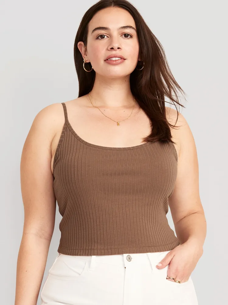 Rib-Knit Crop Tank Top