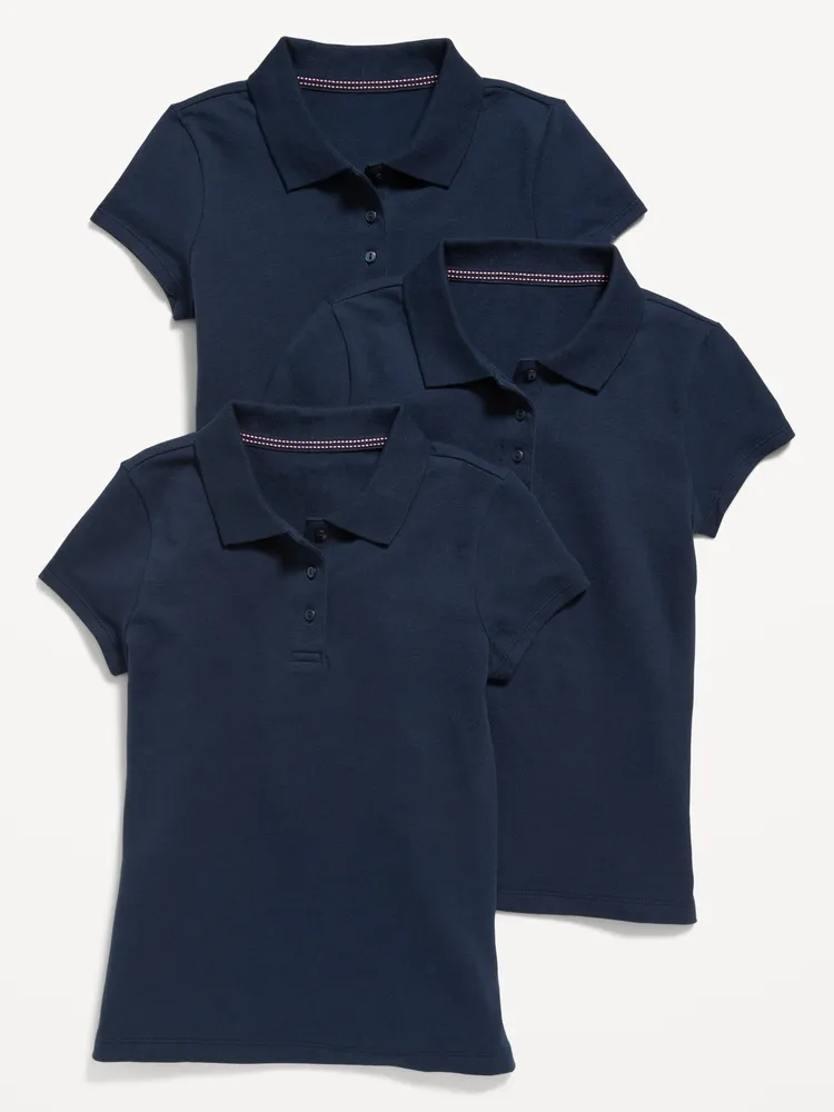 Uniform Pique Polo Shirt 3-Pack for Girls