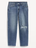 Mid-Rise Boyfriend Loose Jeans