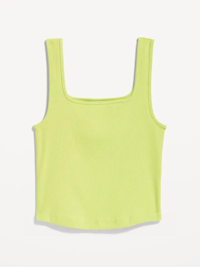 UltraLite Cropped Rib-Knit Racerback Tank Top