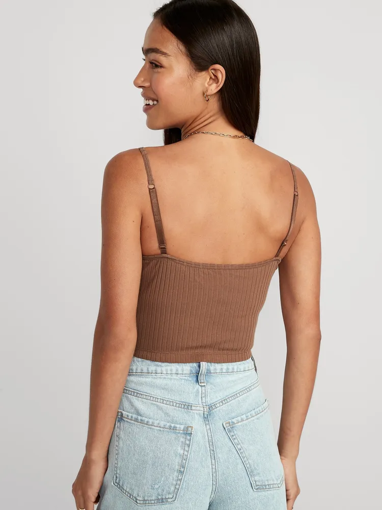 Rib-Knit Crop Tank Top