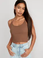 Rib-Knit Crop Tank Top