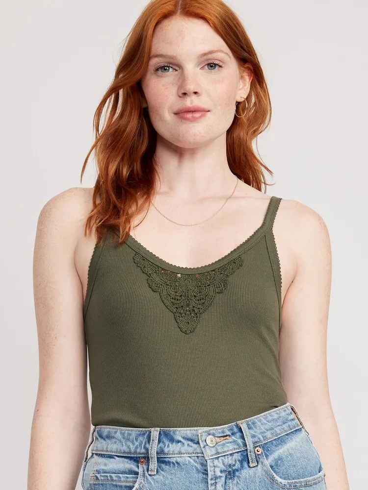 COTTON RIB PICOT SCOOP TANK | UMBER