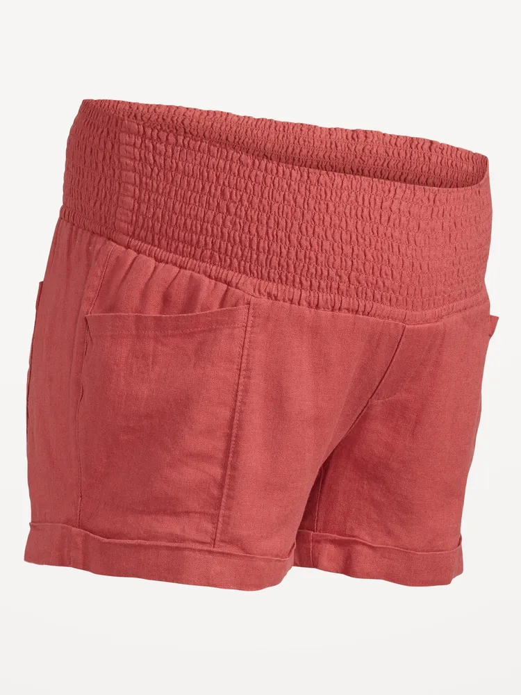 Old Navy Maternity Full Panel Linen-Blend Shorts -- 3.5-inch inseam