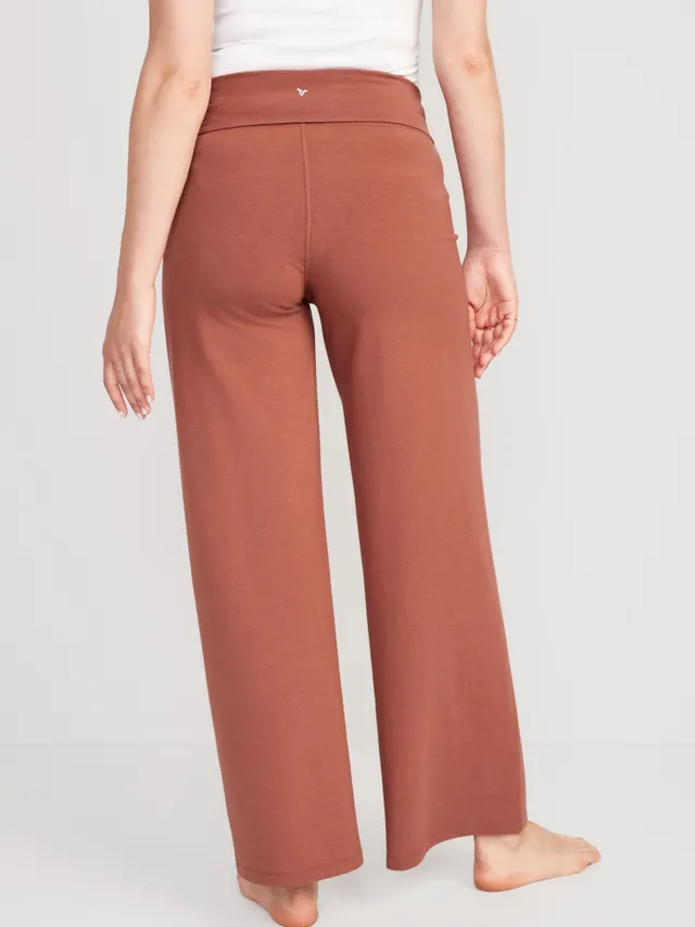 Maternity Foldover-Waist Playa Wide-Leg Pants