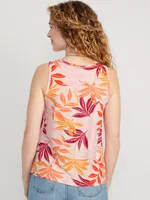 Sleeveless Luxe Floral-Print T-Shirt