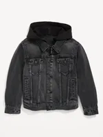 Hooded Jean Trucker Jacket for Boys