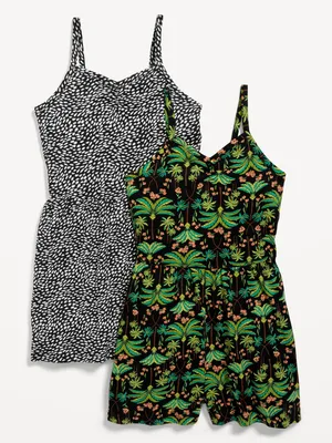 Printed Jersey-Knit Cami Romper 2-Pack for Girls