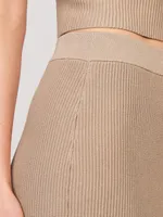 Rib-Knit Midi Skirt for Women