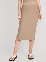 Rib-Knit Midi Skirt for Women