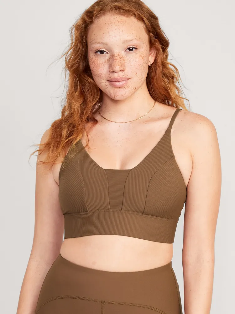 Old Navy Light Support PowerSoft Textured-Rib Sports Bra for Women