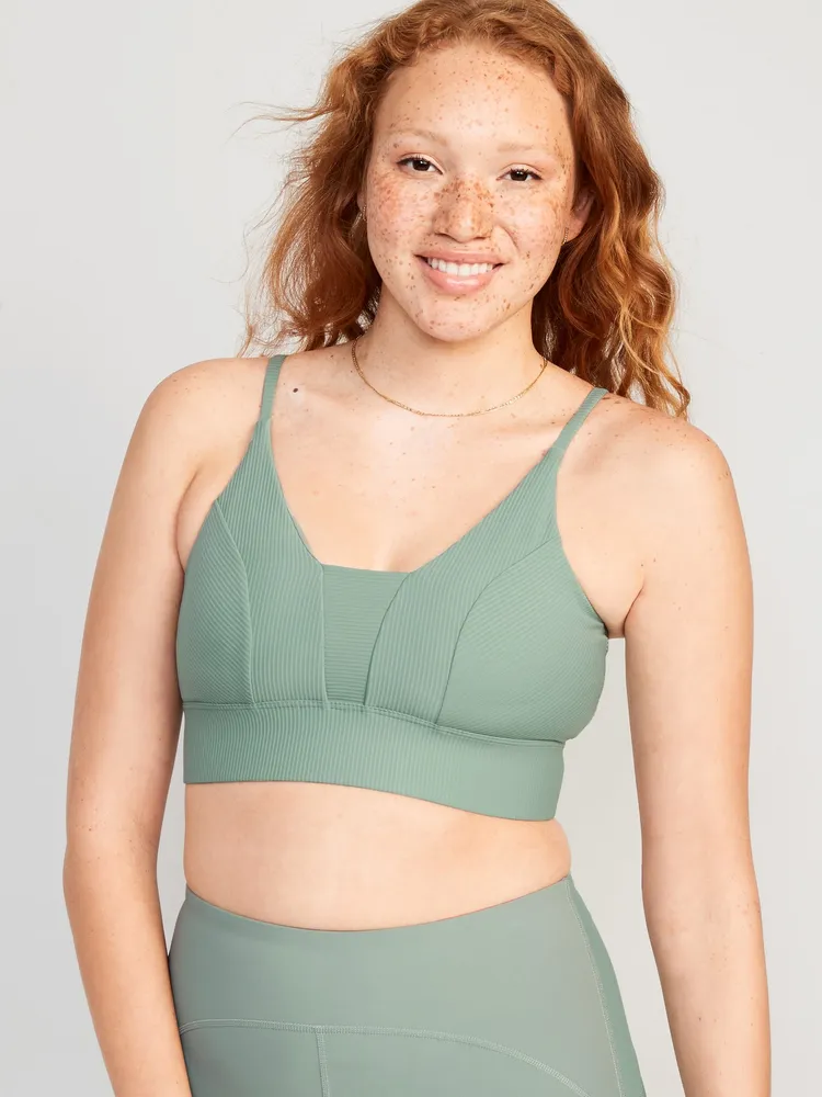 Old Navy Light Support PowerSoft Textured-Rib Sports Bra for Women