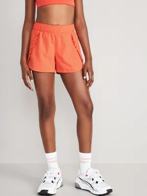 Ruffle-Trim Run Shorts for Girls