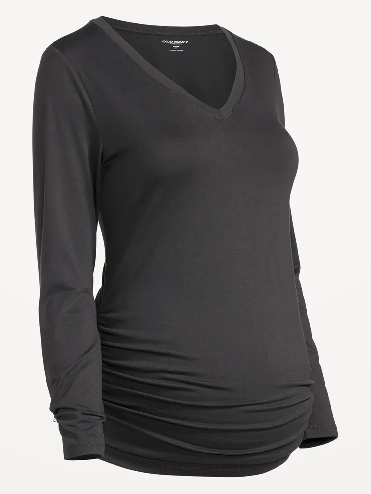 Maternity EveryWear Fitted V-Neck Long-Sleeve T-Shirt