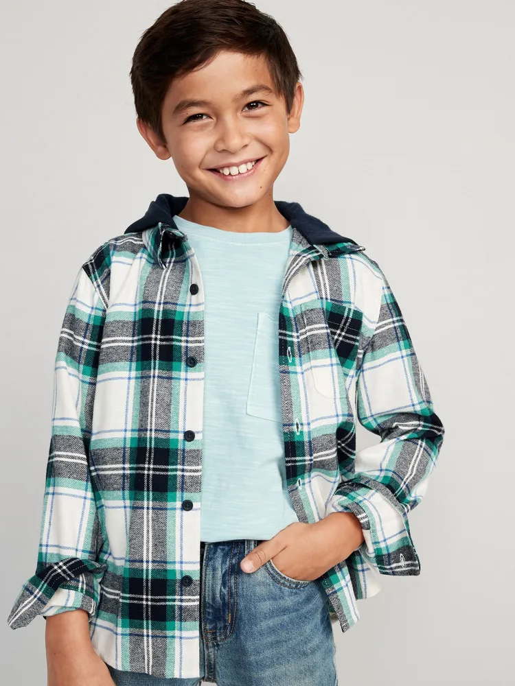 Old Navy Hooded Soft-Brushed Flannel Shirt for Boys