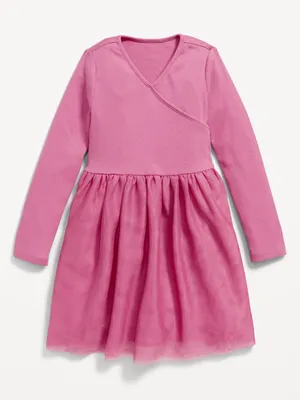 Fit & Flare Wrap-Front Tutu Dress for Toddler Girls