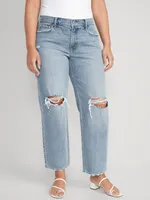 Mid-Rise Boyfriend Loose Jeans