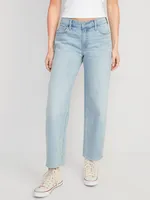 Mid-Rise Boyfriend Loose Jeans