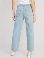 Mid-Rise Boyfriend Loose Jeans