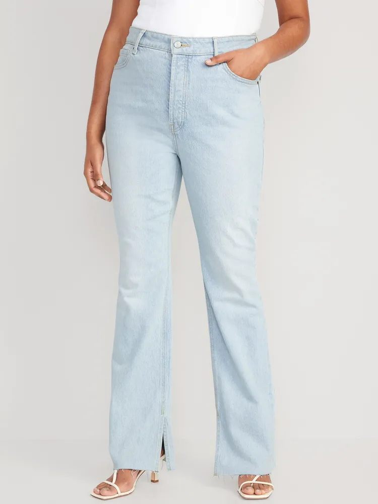 Old Navy Extra High-Waisted Button-Fly Kicker Boot-Cut Side-Slit Jeans for  Women