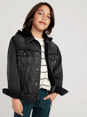 Hooded Jean Trucker Jacket for Boys