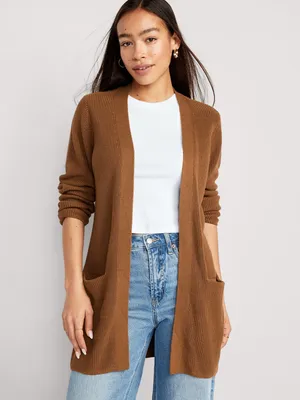 Textured Open-Front Sweater for Women
