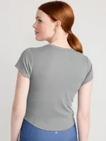 UltraLite Cropped Rib-Knit T-Shirt