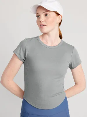 UltraLite Cropped Rib-Knit T-Shirt