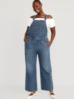 Baggy Wide-Leg Jean Overalls