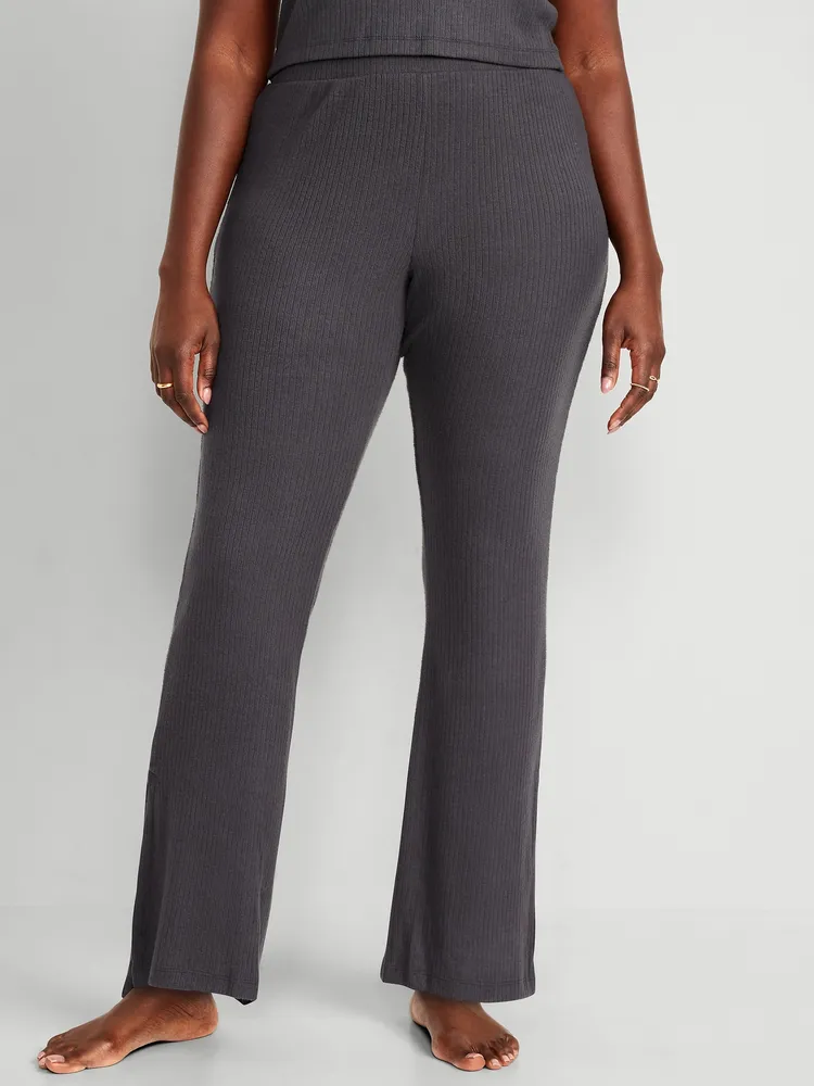 Old Navy Women Extra High-Waisted PowerSoft Rib-Knit Split Flare