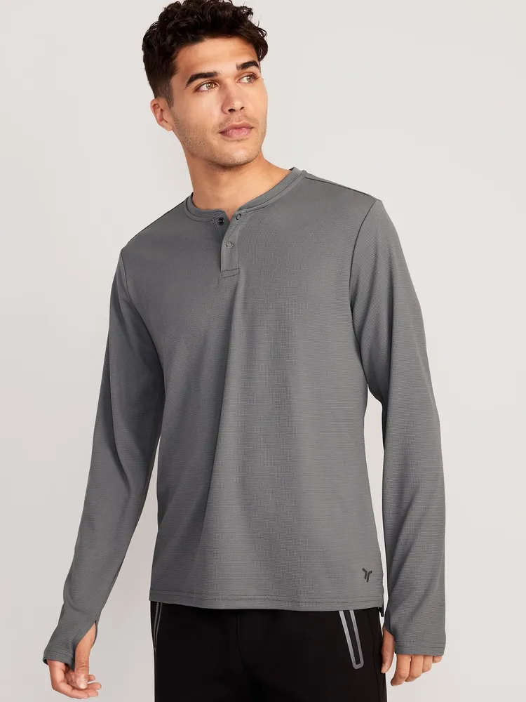 Old Navy Long-Sleeve Thermal-Knit Performance Henley for Men