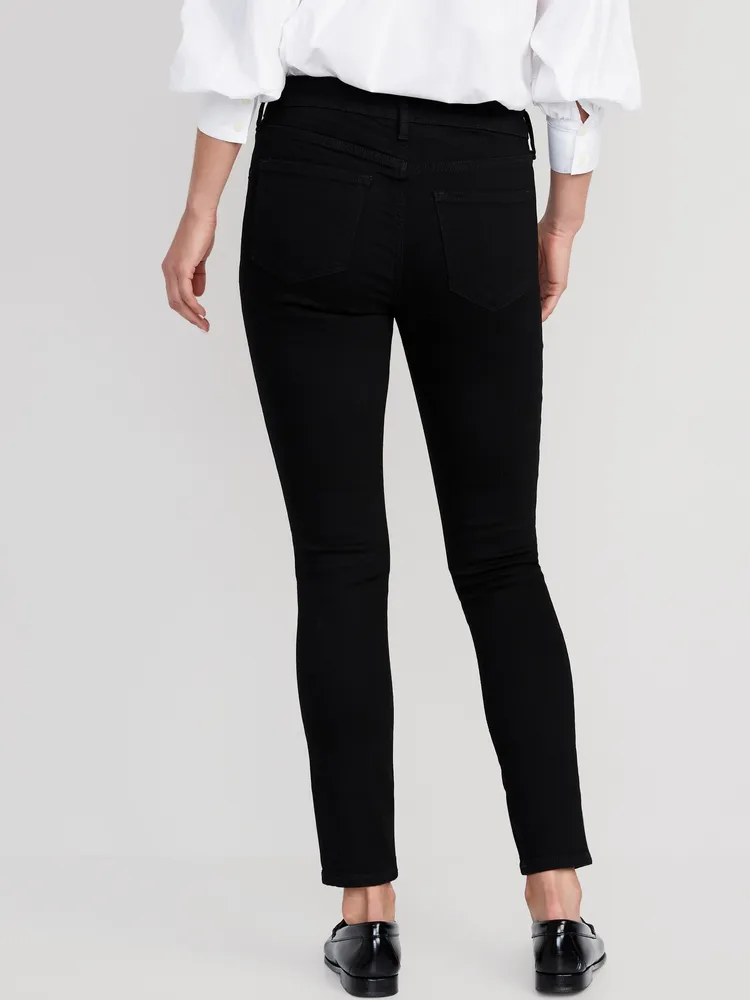 Old Navy Mid-Rise Pop Icon Black-Wash Skinny Jeans for Women