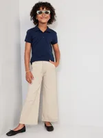 High-Waisted Wide-Leg School Uniform Pants for Girls