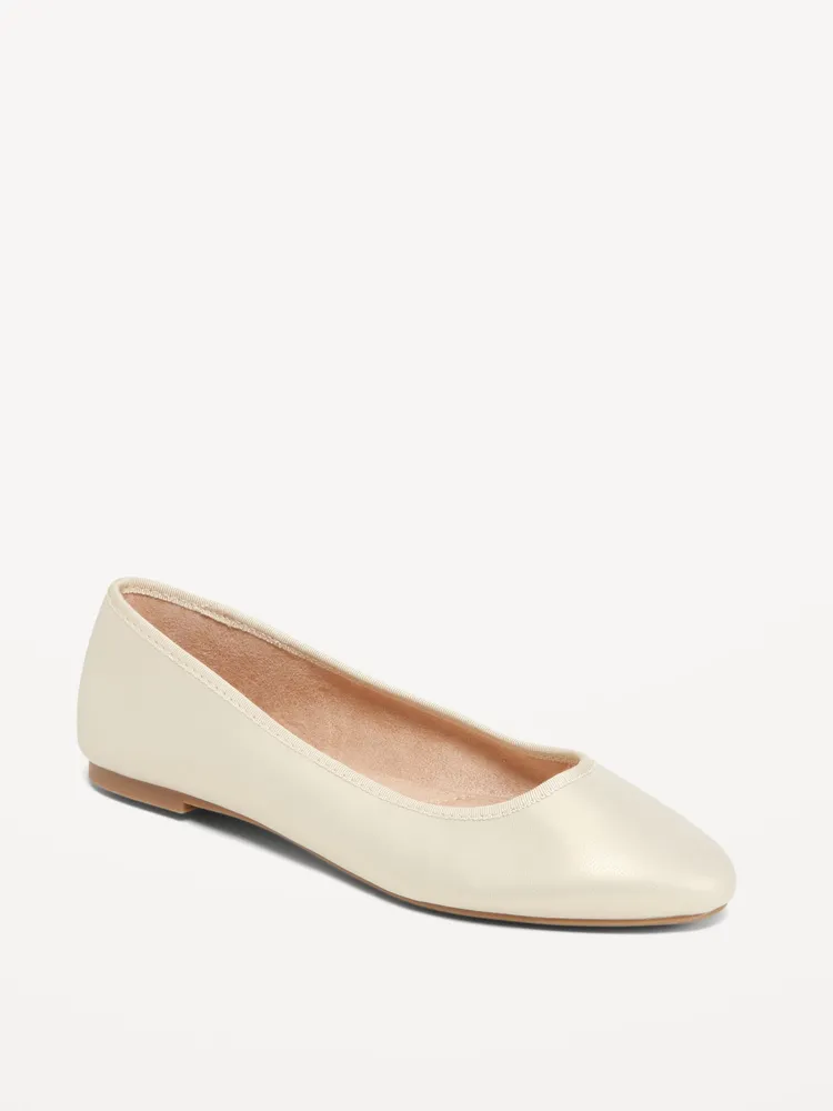 Faux-Leather Ballet Flats