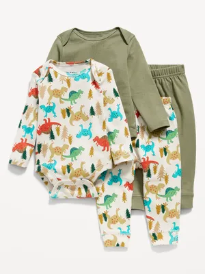4-Piece Long-Sleeve Bodysuit and Leggings Set for Baby